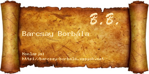 Barcsay Borbála névjegykártya